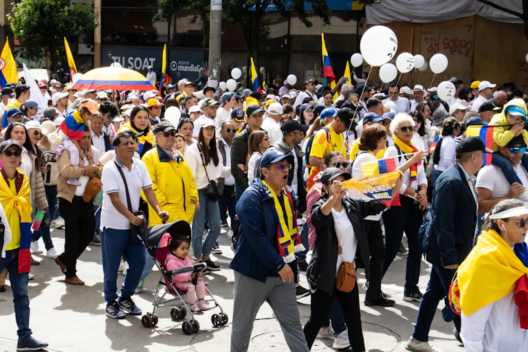 Manifestación por las calles de Bogotá