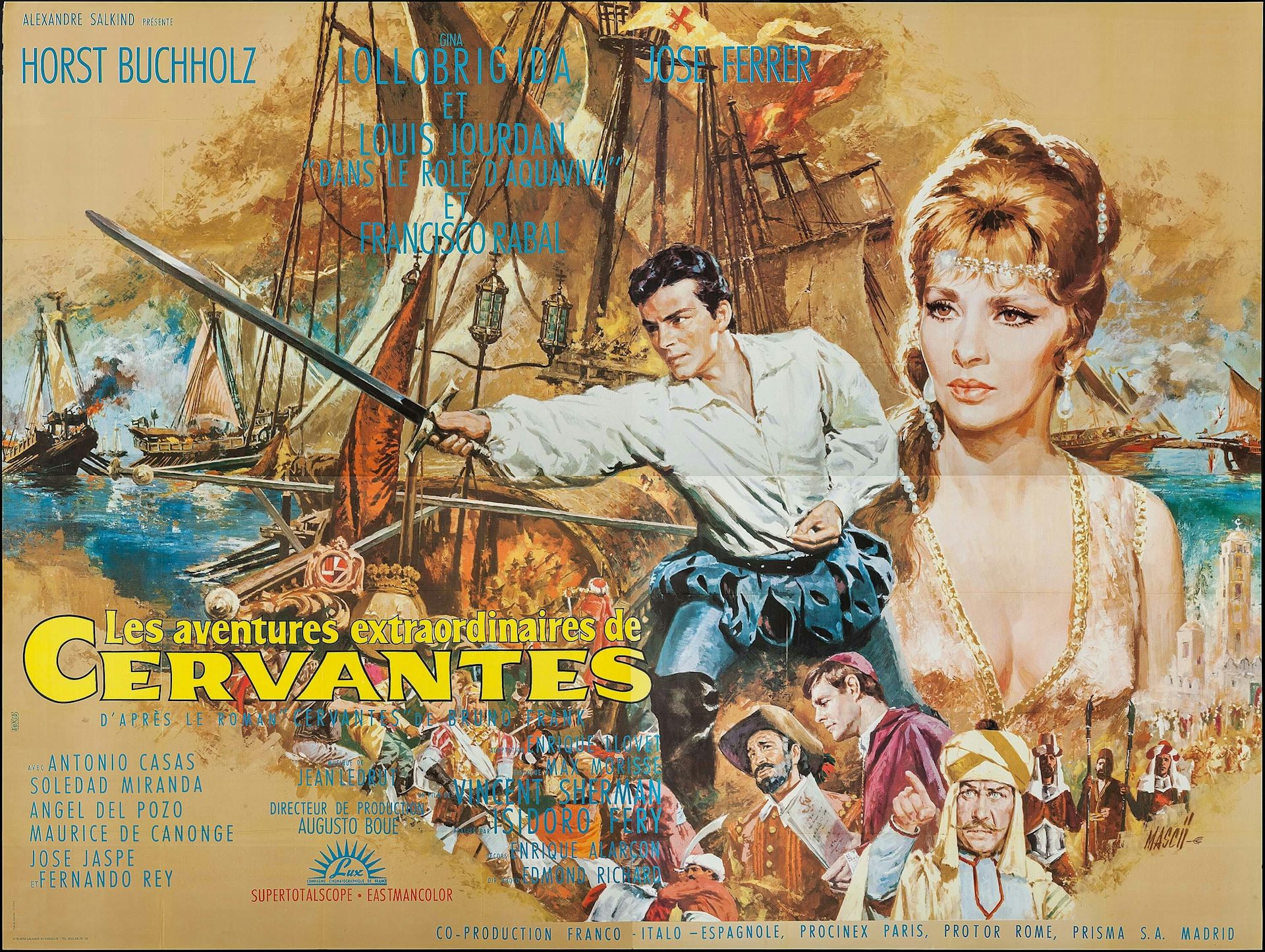 The poster of the movie in which a man goes out with a handy sword and women behind him.