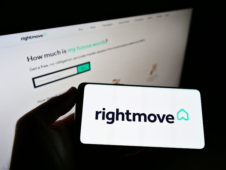 laptop and phone showing branding for rightmove