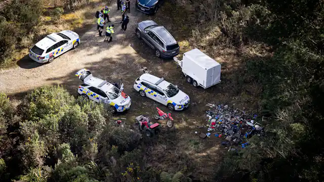 An aerial view of one of the campsites Tom Phillips and his children had been hiding for the last four years.