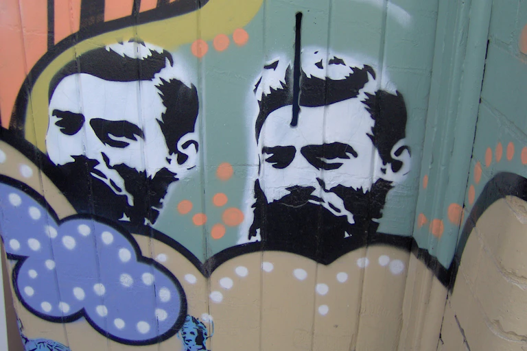 A stencil depicting Ned Kelly