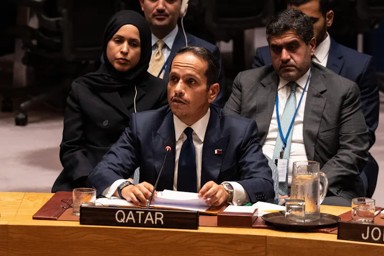Sheikh Mohammed bin Abdulrahman bin Jassim Al-Thani, Qatar's prime ninister and minister for foreign affairs at the UN security council.