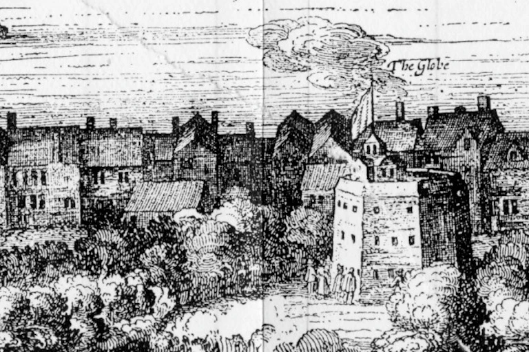 An ancient sketch of an Elizabethan London.
