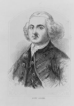 A portrait of an 18th-century man, with white curls and wearing old-fashioned clothes.