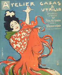 Cartel de finales del siglo 19 en el que se ve a una bailaora.