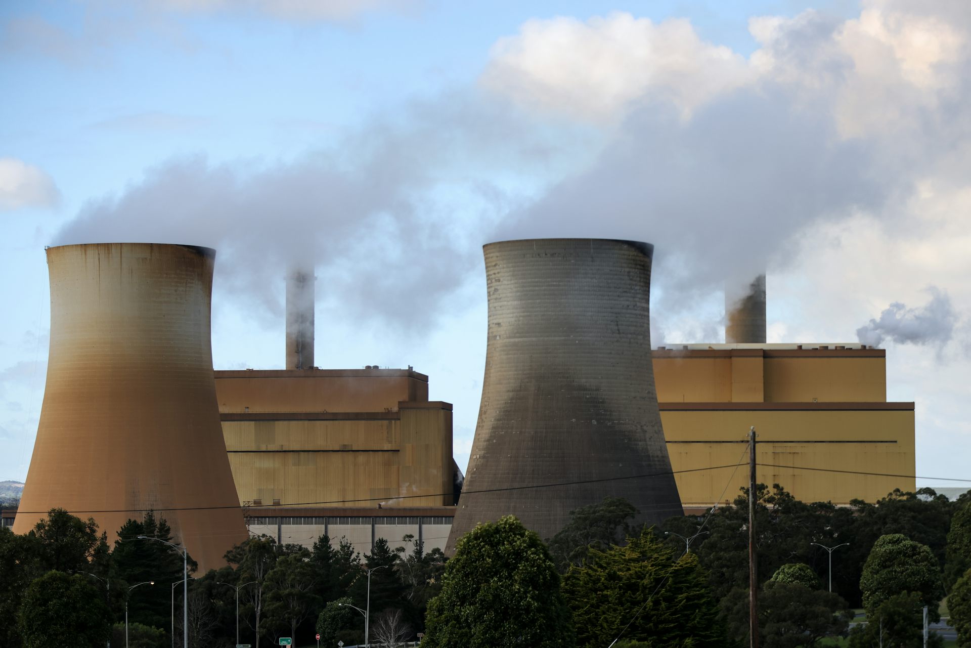 steam following from chimneys