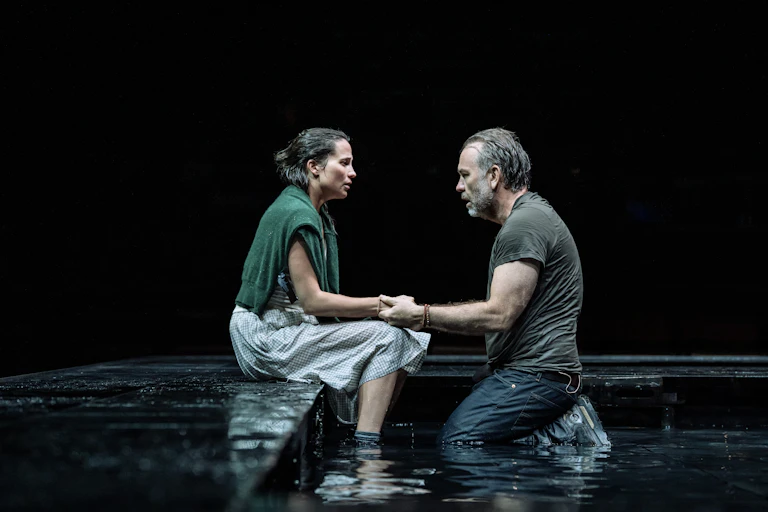 Alicia Vikander as Ellida and Brendan Cowell as the man from her past.