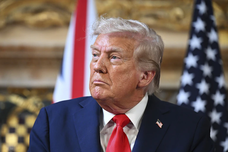 Donald Trump looks into the distance
