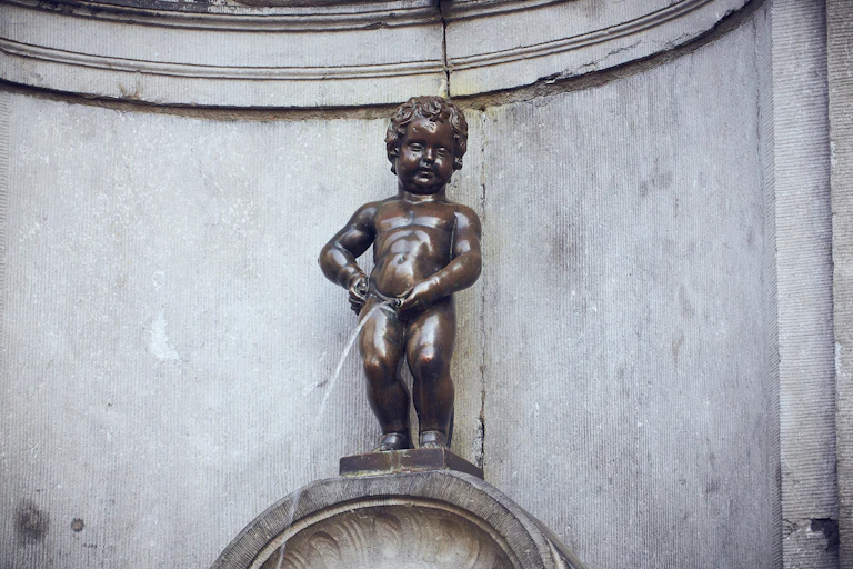 Manneken Pis statue in Brussels.