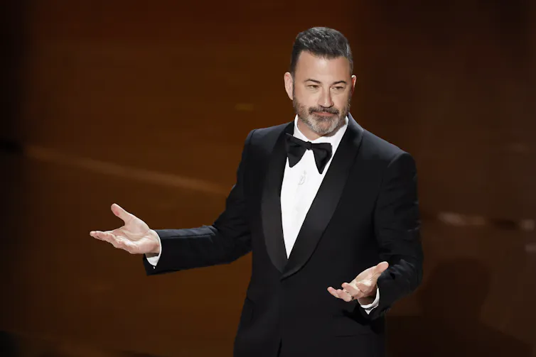 US TV personality Jimmy Kimmel at the 2024 Oscars.