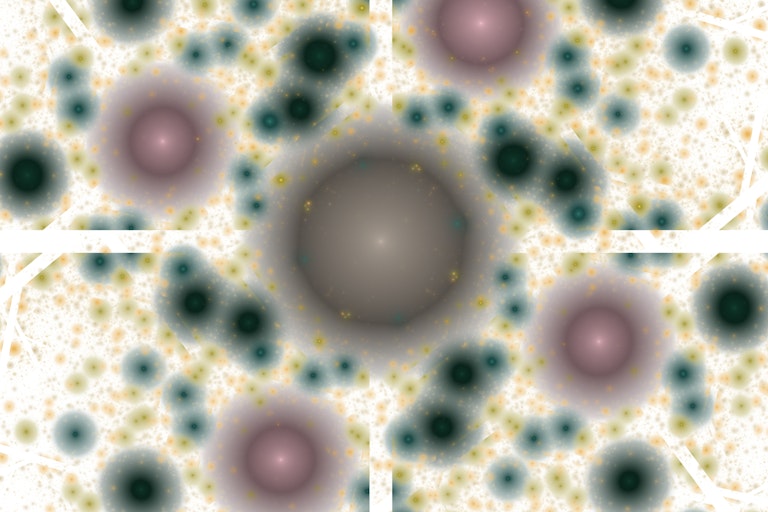 Abstract pattern of circles on a grid