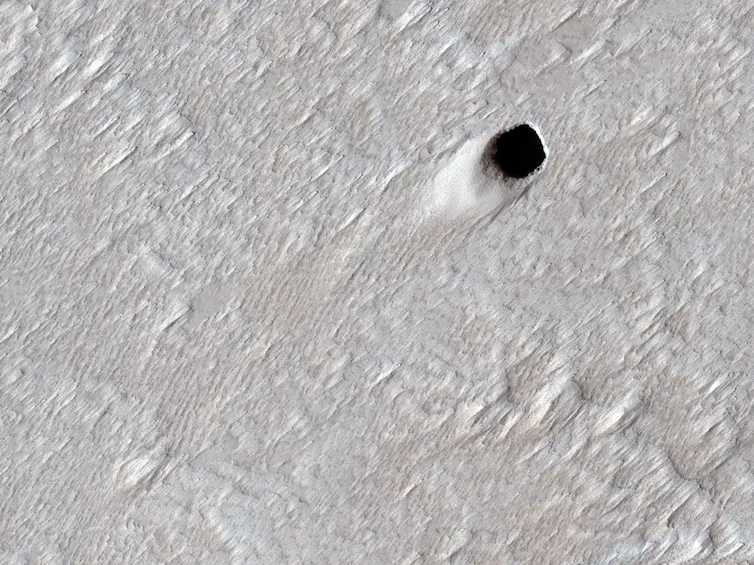 Martian lava tube entrance