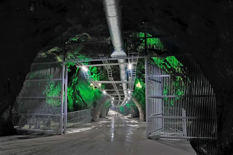 A huge tunnel in a mine data centre