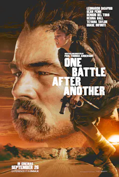 A 50s-style poster for One Battle after another with Bob Ferguson and his daughter