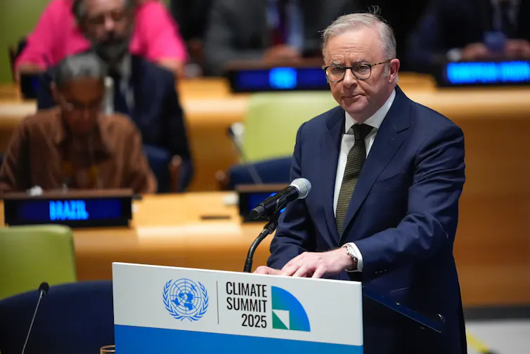 Australia's Prime Minister Anthony Albanese speaks during a climate summit