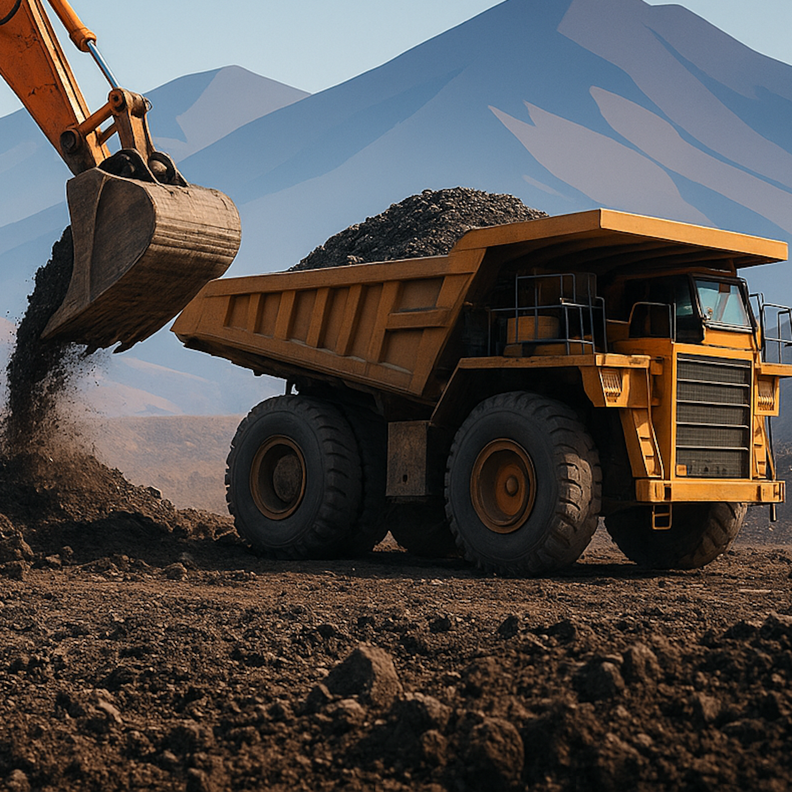 Proceso de extracción de minerales que contienen tierras raras en un yacimiento al aire libre.