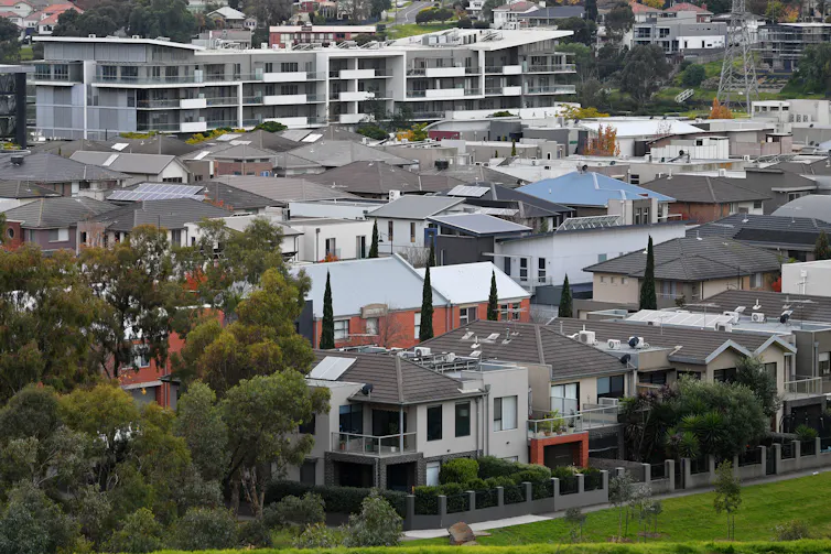 A general view of residential properties in Melbourne