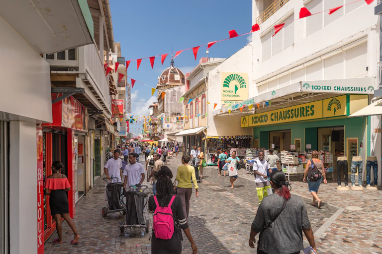 Rue de la République à Fort-de-France en Martinique