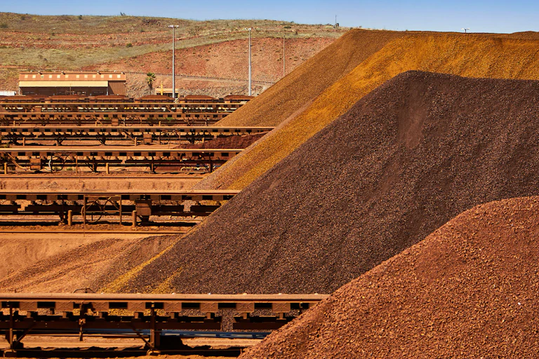 Piles of iron or at Rio Tinto mine