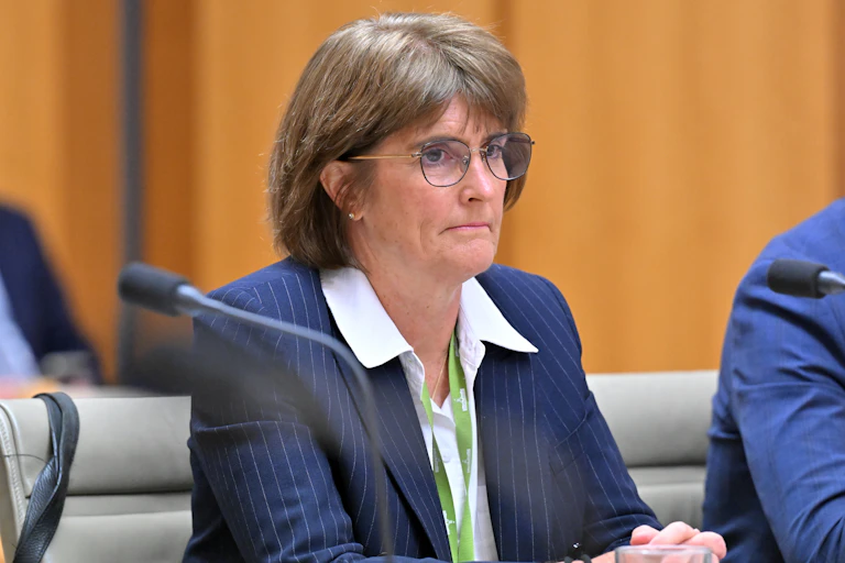 Reserve Bank of Australia (RBA) governor Michele Bullock during a federal parliament economics committee at Parliament House in Canberra