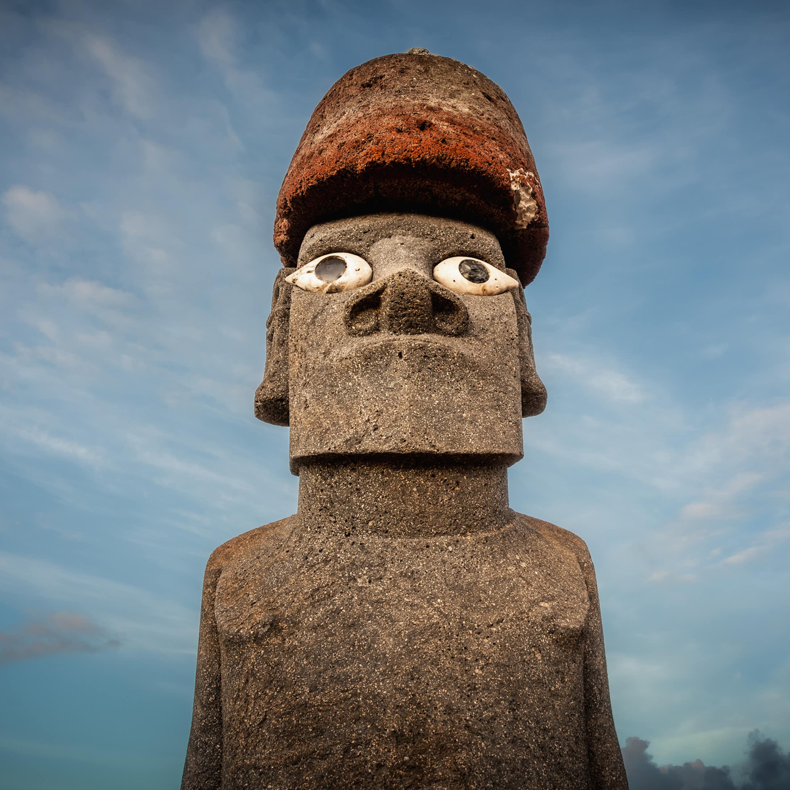 Photo du moai de la paix