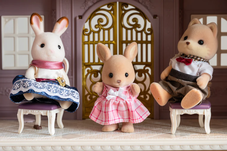 Toy rabbits and bear