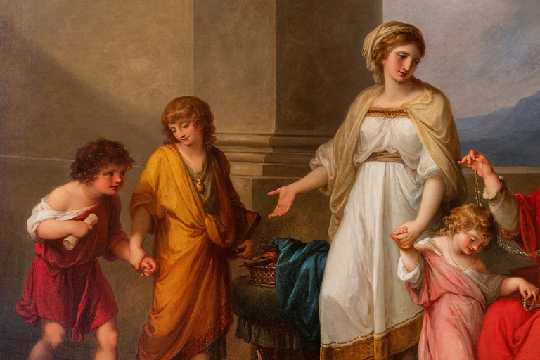 Painting of a mother and her children