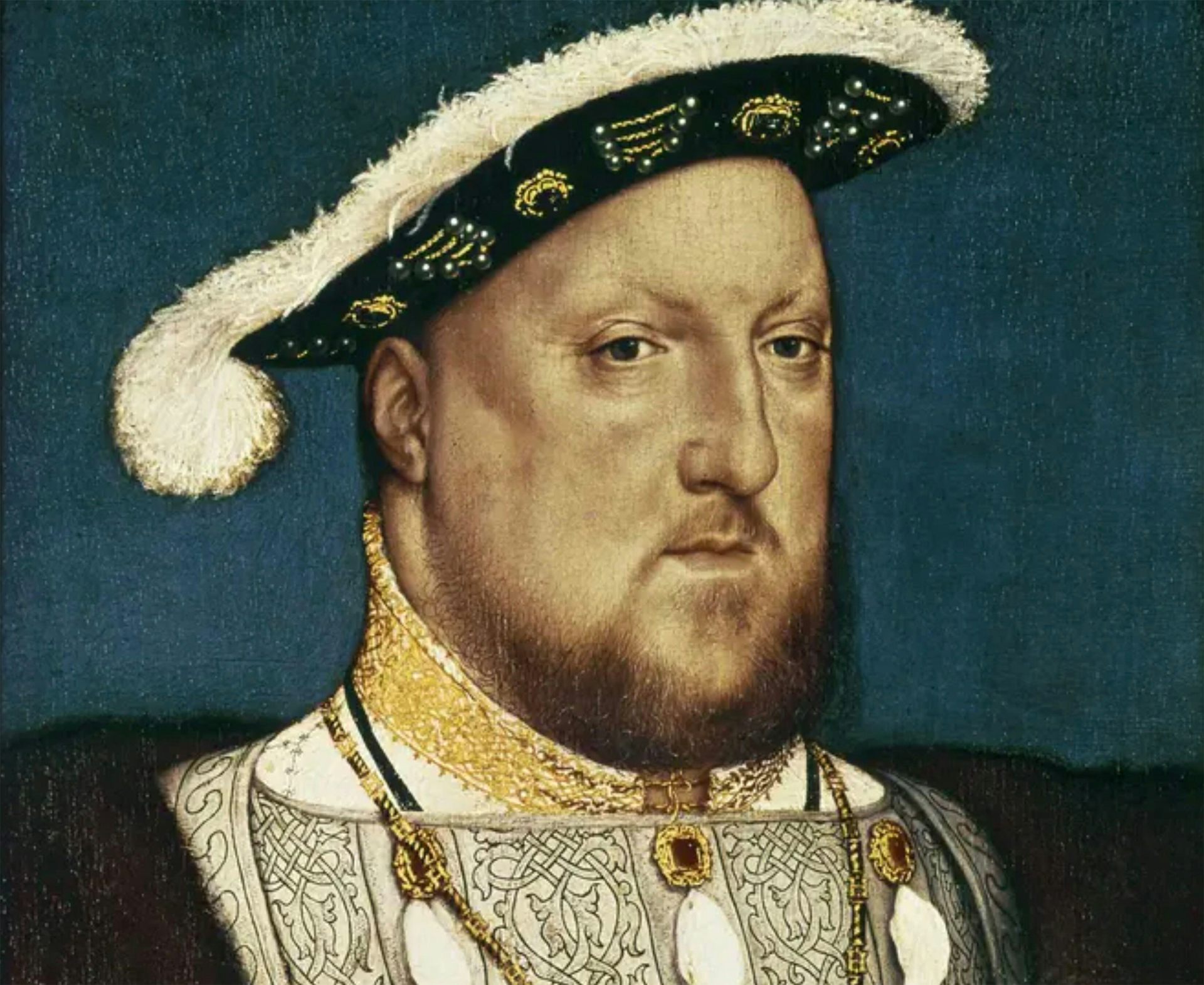 A portait of Henry VIII in a fur-trimmed cap.