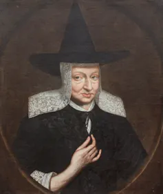 Painting of a woman in a pointed hat