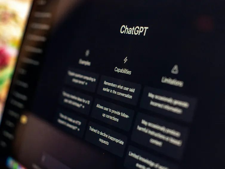 Computer screen displaying ChatGPT software