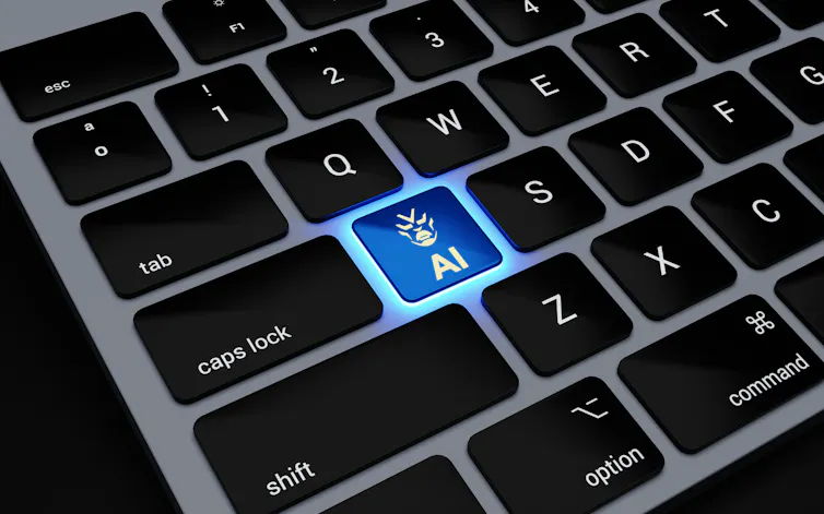 A computer keyboard with a button that says 'AI'