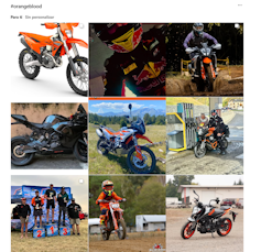 The injured adventurer who helped KTM bikes face the monetary disaster 1 Different photos of Instagram users with orange motorcycles.