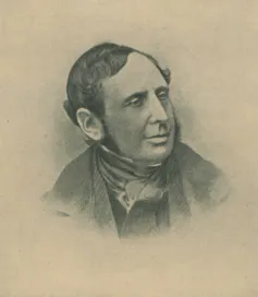 A sepia drawn image of a gentleman in the 19th century.
