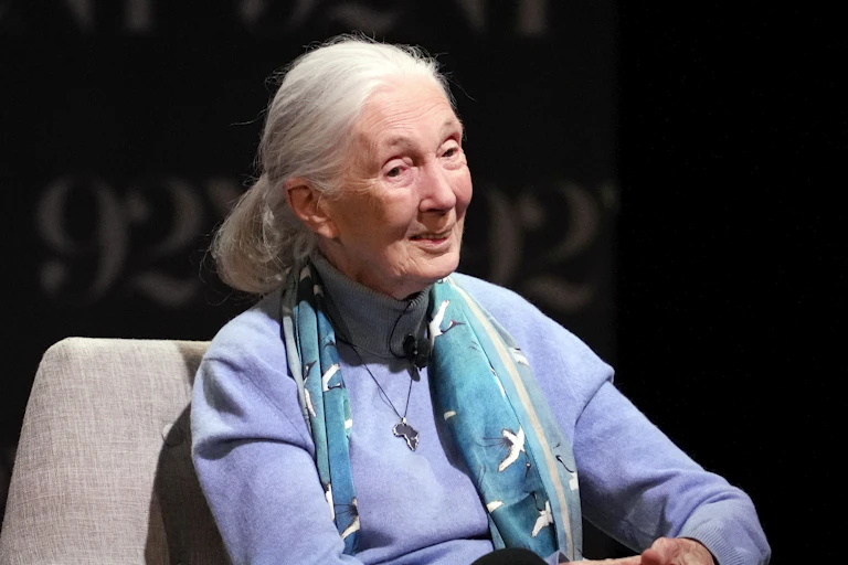 Jane Goodall sur scène.