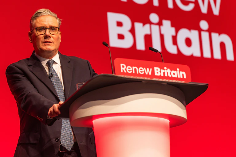 Keir Starmer giving a speech