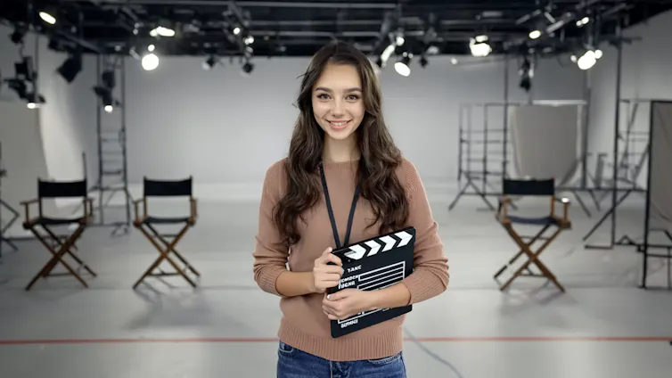 Tilly Norwood in a film studio