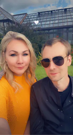 Stacey and her husband, Joost.