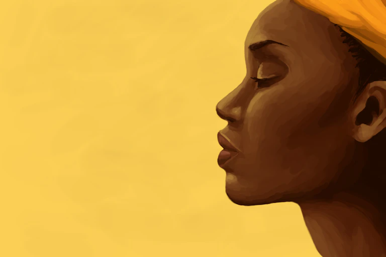 Illustration of woman's face in profile