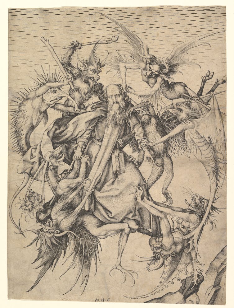 What’s the adaptation between ghosts and demons? Books, folklore and historical past mirror society’s supernatural ideals 3 Engraving of a man surrounded by devilish creatures tearing at and beating him