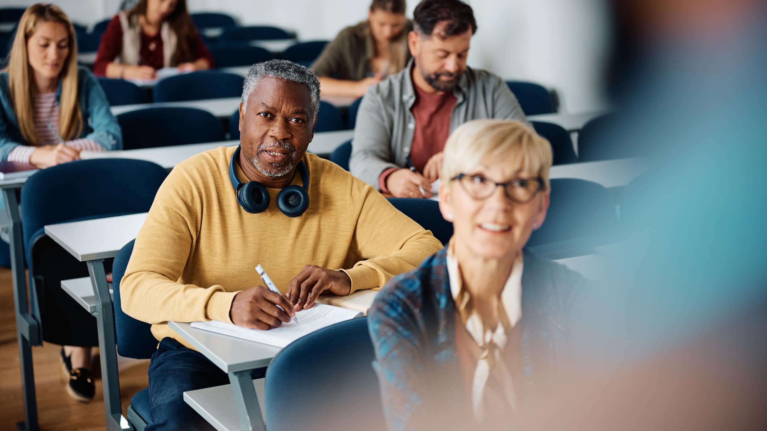 Older adults in class