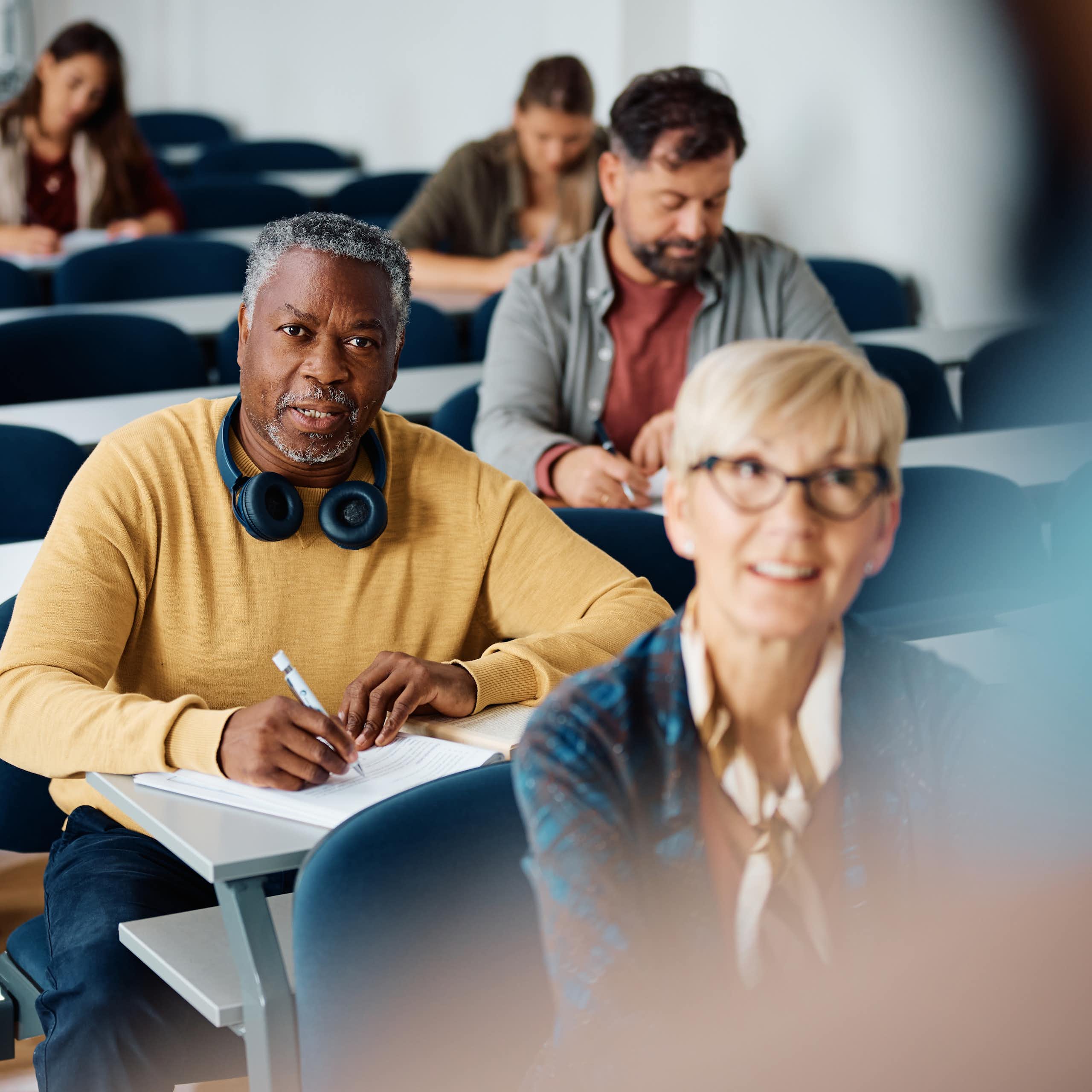 Older adults in class