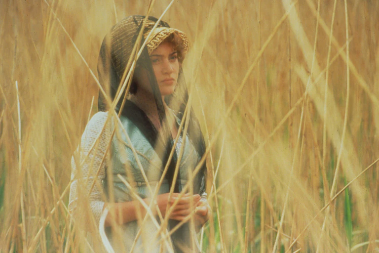 Kate Winslet as Marianne Dashwood in a wheat field