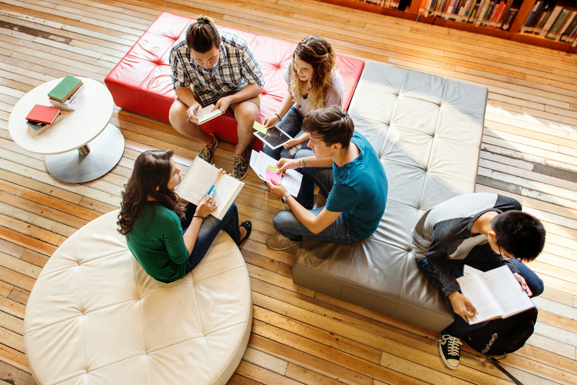 Group of students in a study space