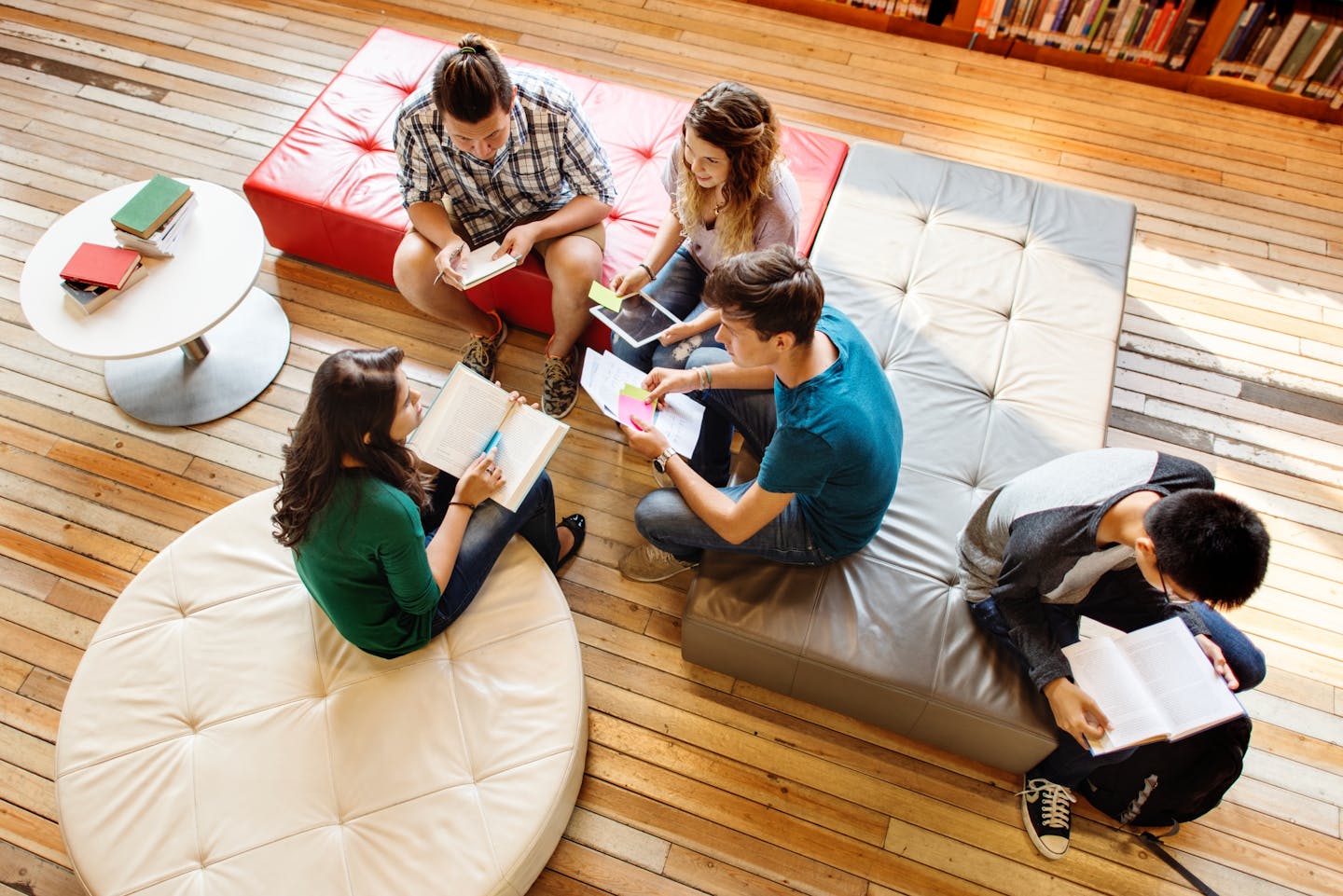 Group of students in a study space