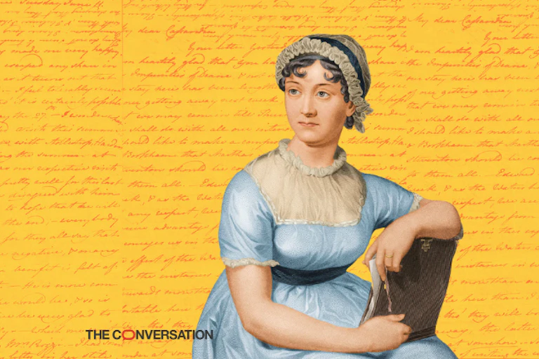 Graphic using photo of Jane Austen