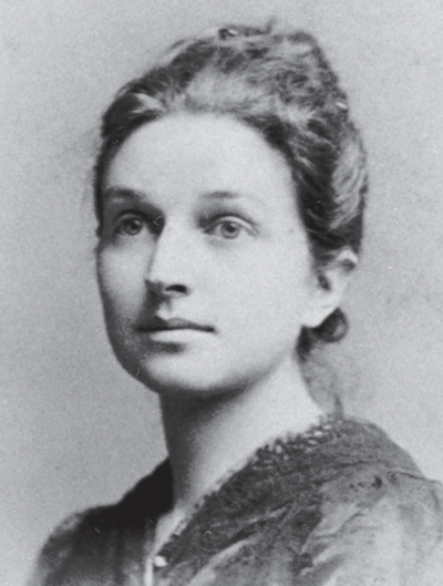 Black-and-white portrait of young woman.