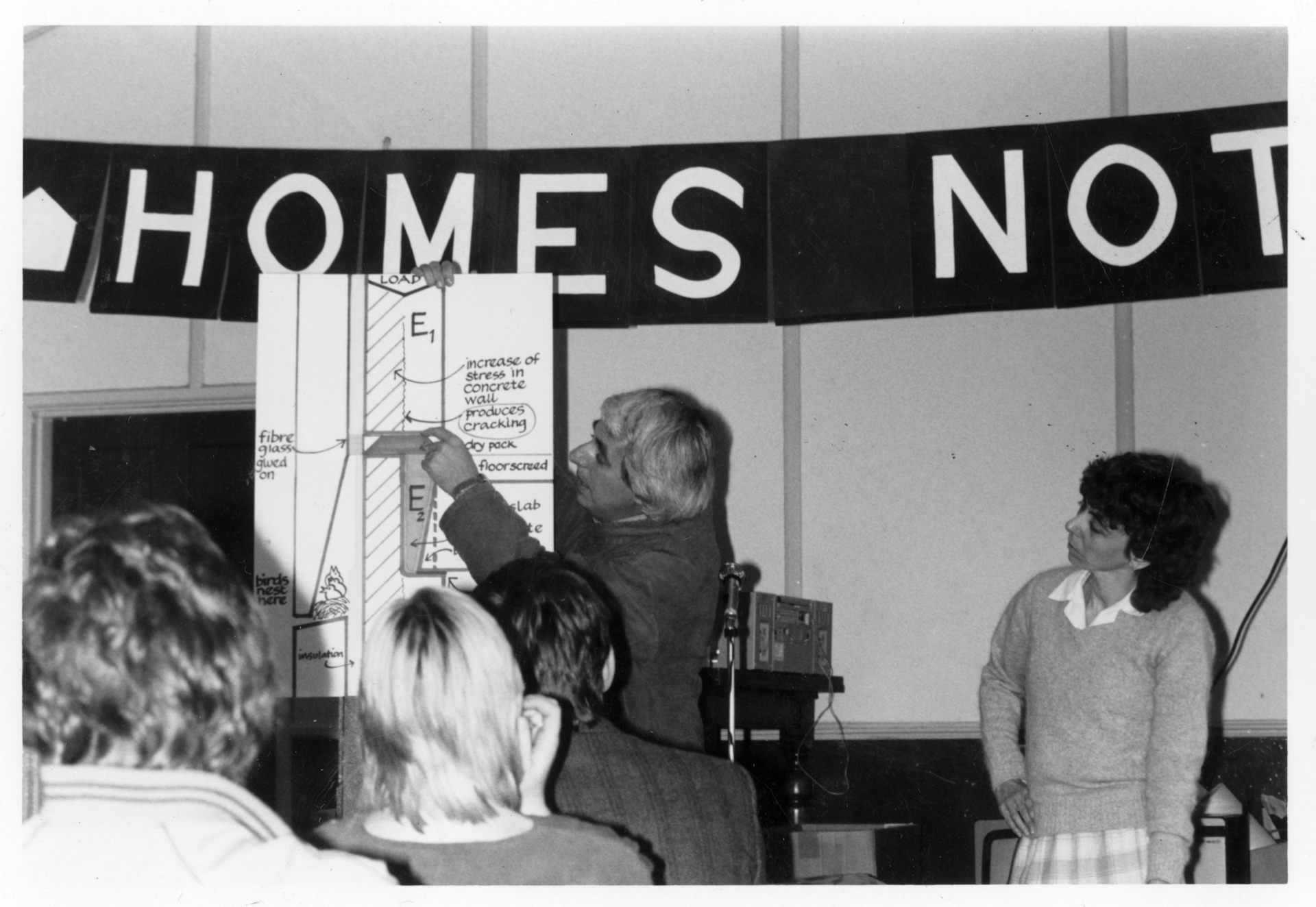 An architect gives a lecture on building safety