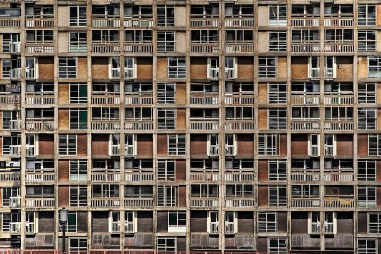 One of the facades of the Park Hill Estate in Sheffield.
