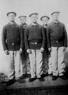A queer rebellion 60 years sooner than Stonewall: the 1905 Les Douaires rebel 1 Five teenage boys in uniforms that include berets.
