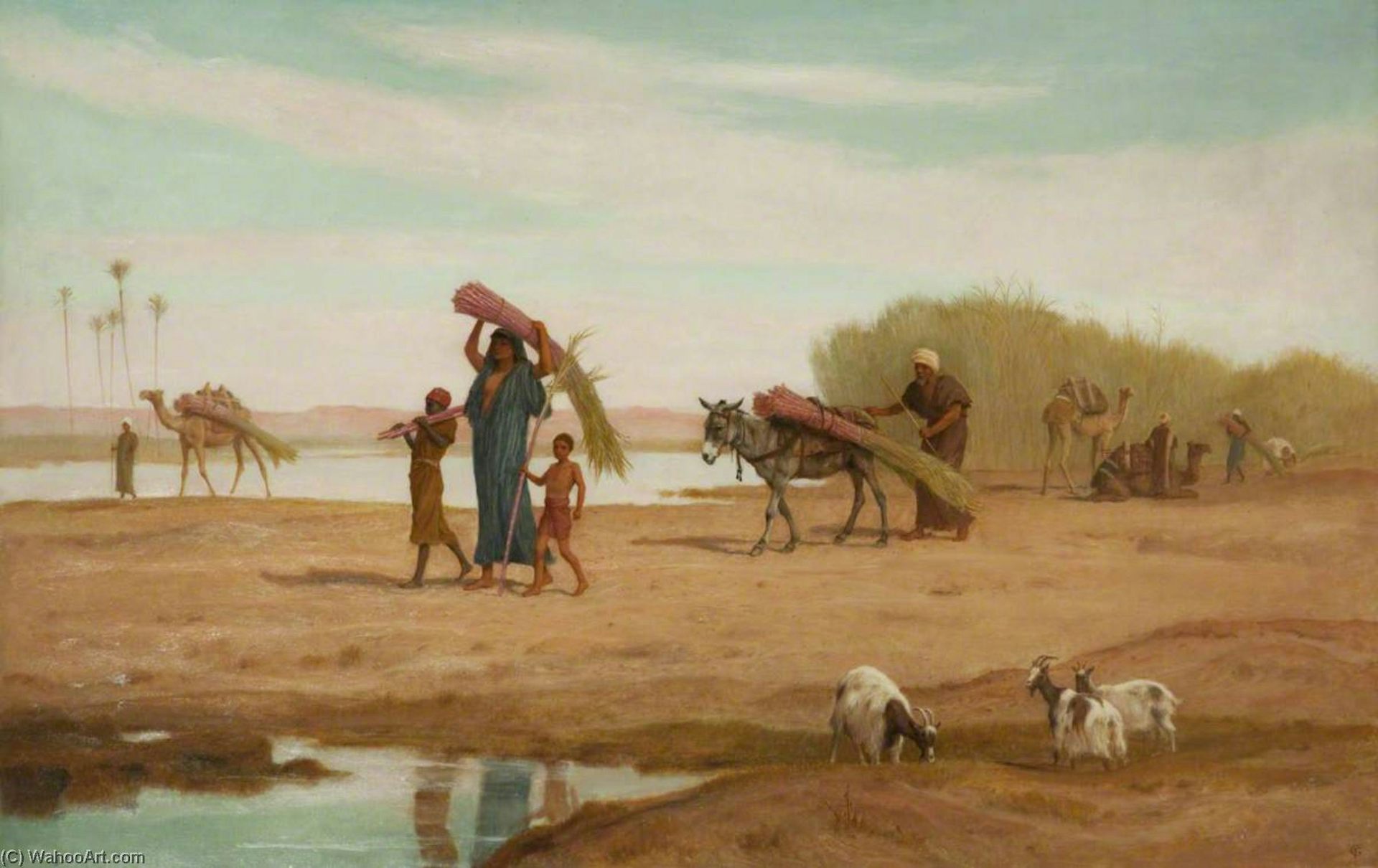 Painting of a woman carrying sugar cane